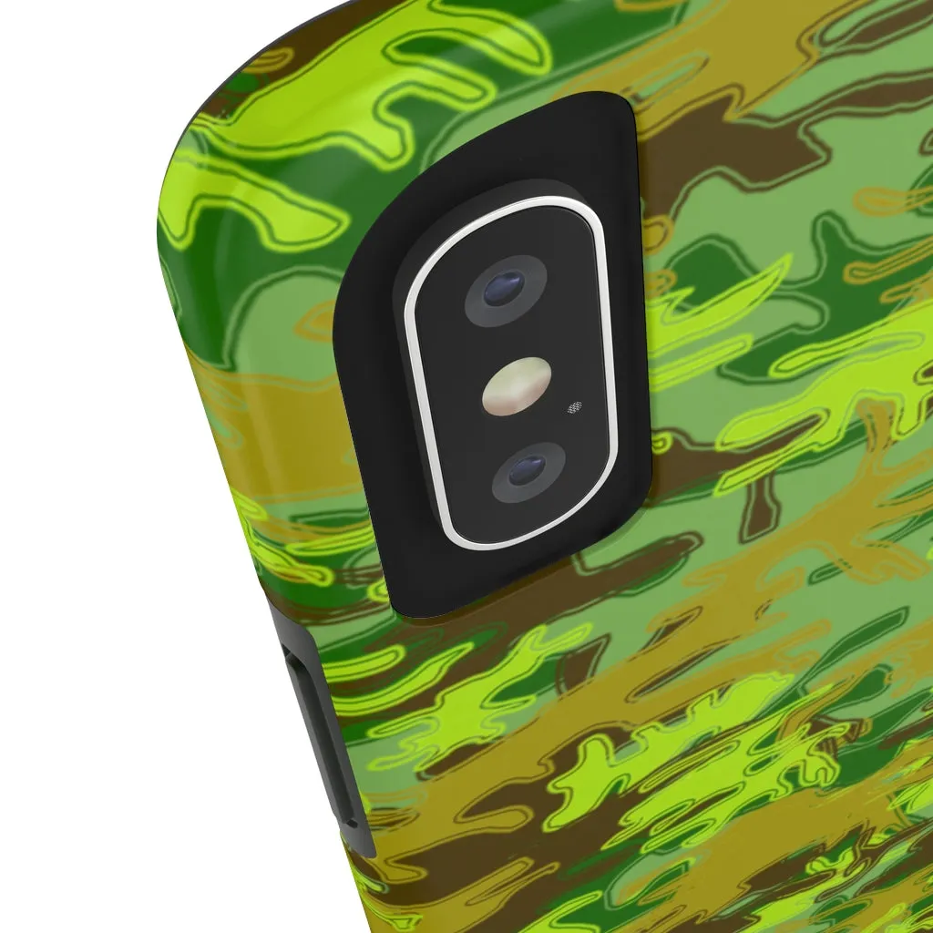 Cool Green Camo iPhone Case, Camouflage Case Mate Tough Samsung Galaxy Phone Cases