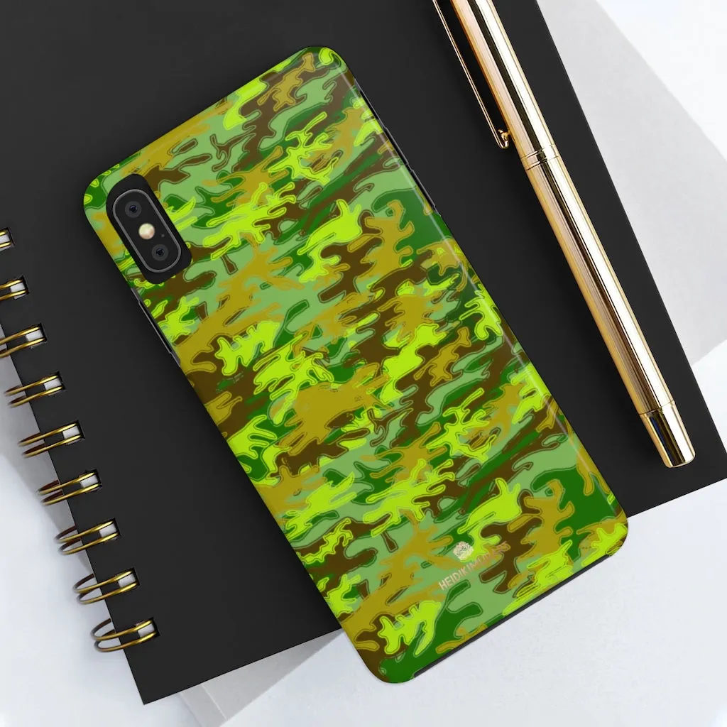 Cool Green Camo iPhone Case, Camouflage Case Mate Tough Samsung Galaxy Phone Cases