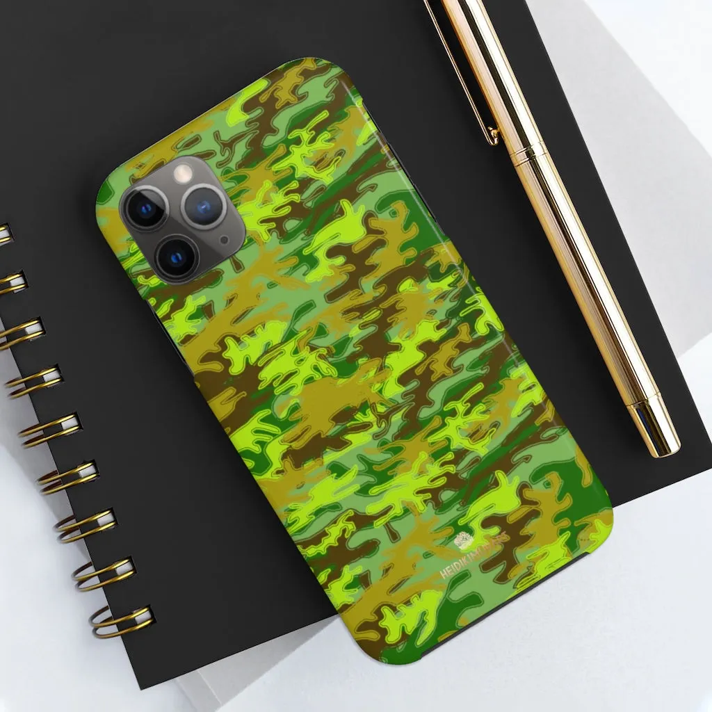 Cool Green Camo iPhone Case, Camouflage Case Mate Tough Samsung Galaxy Phone Cases