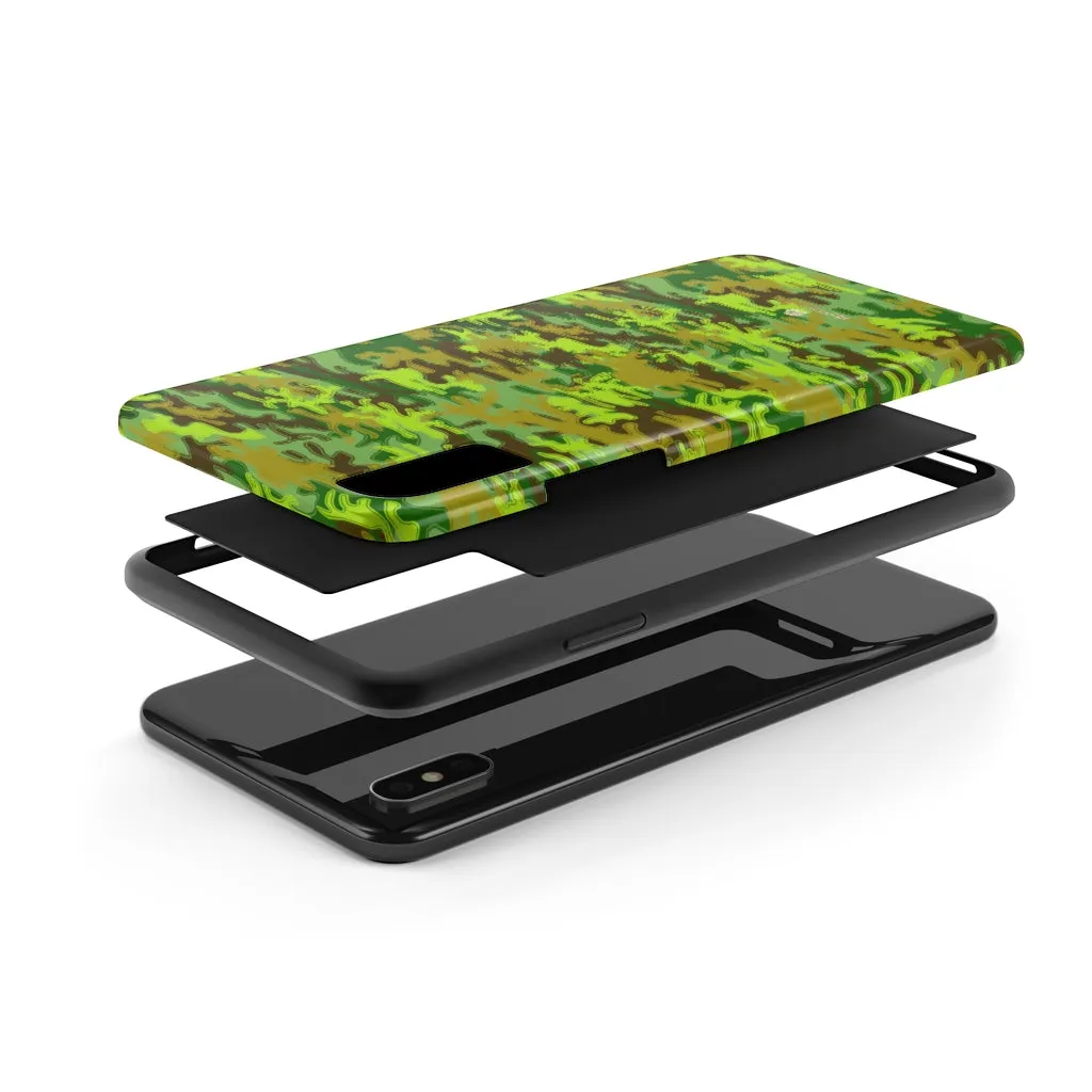 Cool Green Camo iPhone Case, Camouflage Case Mate Tough Samsung Galaxy Phone Cases