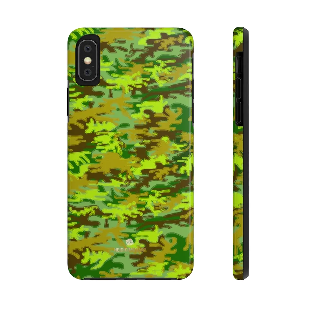 Cool Green Camo iPhone Case, Camouflage Case Mate Tough Samsung Galaxy Phone Cases