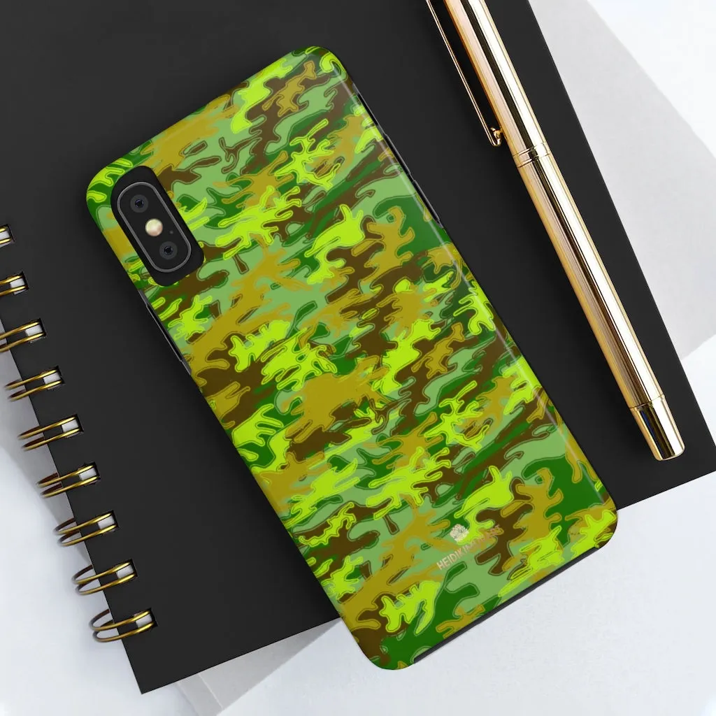 Cool Green Camo iPhone Case, Camouflage Case Mate Tough Samsung Galaxy Phone Cases