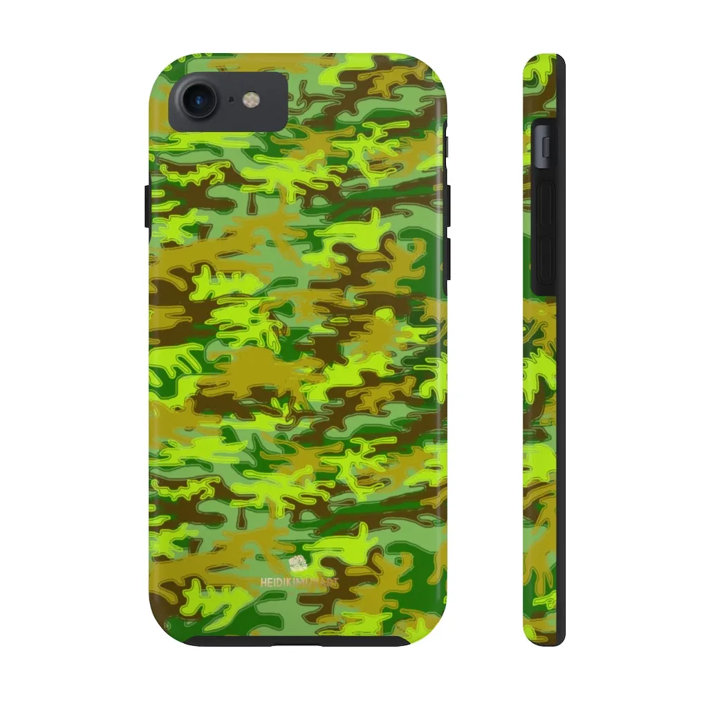 Cool Green Camo iPhone Case, Camouflage Case Mate Tough Samsung Galaxy Phone Cases