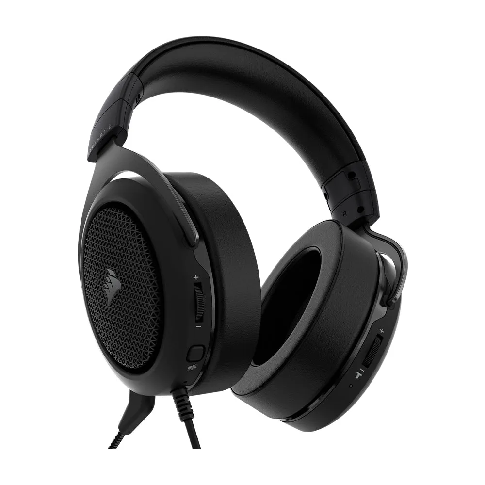 CORSAIR HS60 Haptic Wired USB Gaming Headphone with Taction Tactile Bass Technology, Detachable Unidirectional Microphone and On-Ear Controls for PC Laptop and Gaming Consoles (Carbon, Arctic Camo)