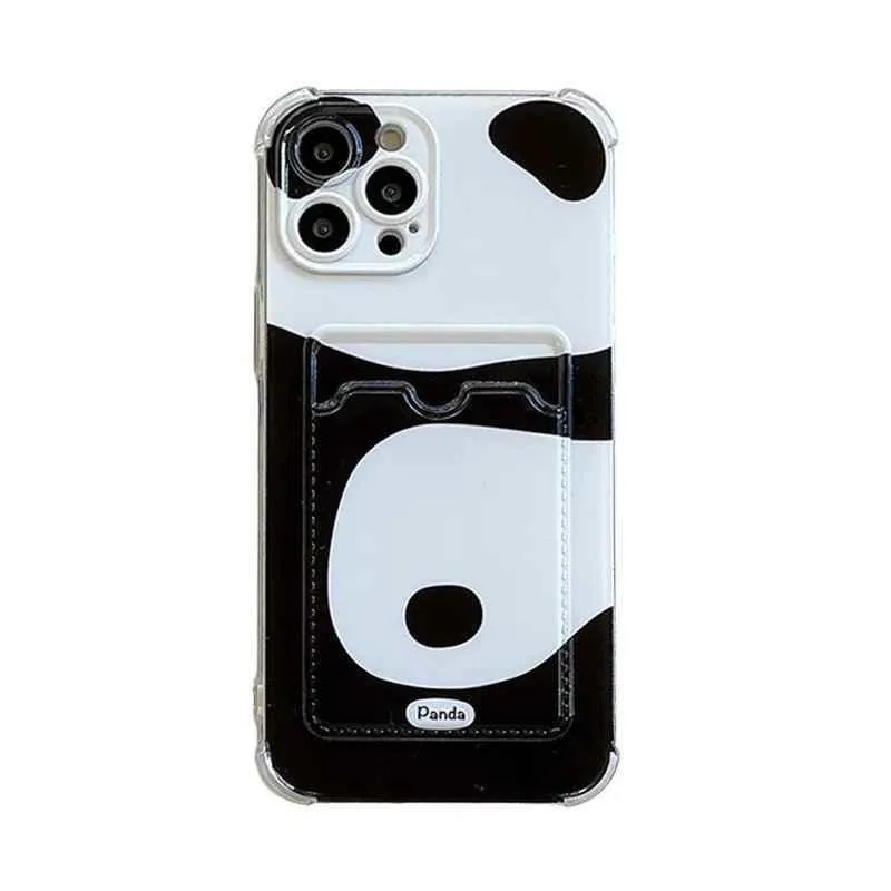 Cute Phone Cases for iPhone 15 Pro Max, 14, 13, 12, and 11 - Lovely Panda - Card Slot - TSP267