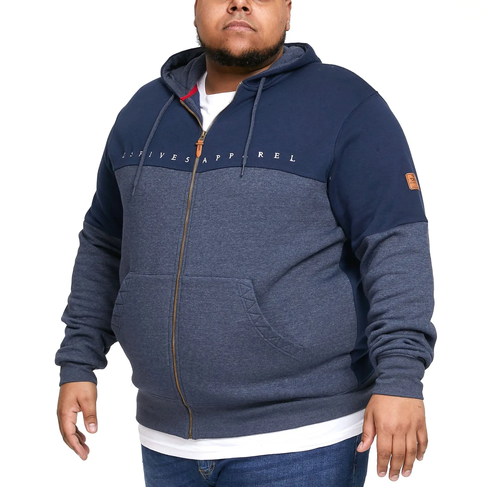 D555 Mens Moreton Big & Tall Full Zip Hoody - Navy