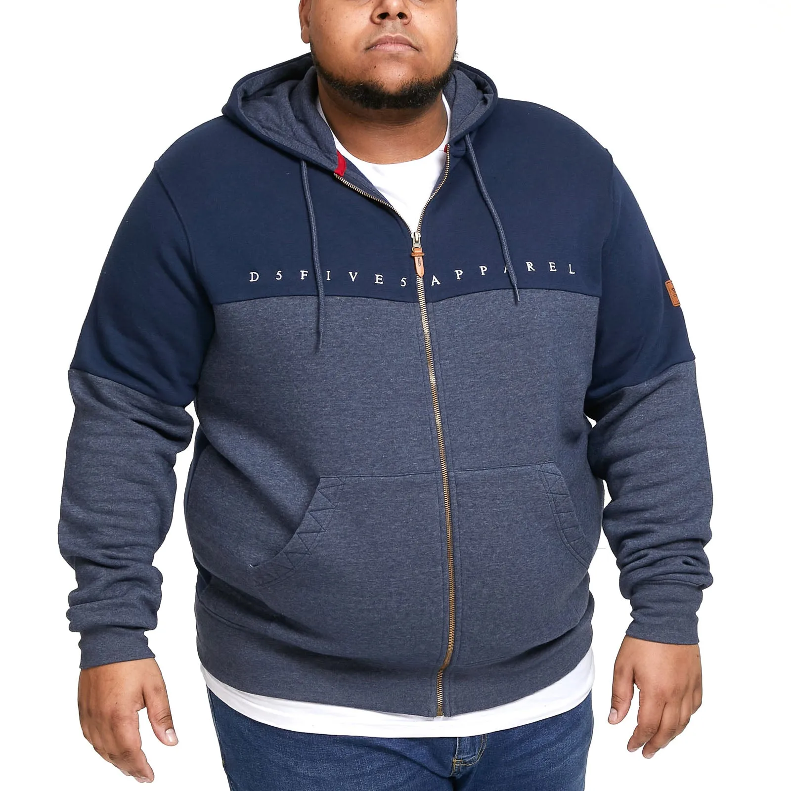 D555 Mens Moreton Big & Tall Full Zip Hoody - Navy