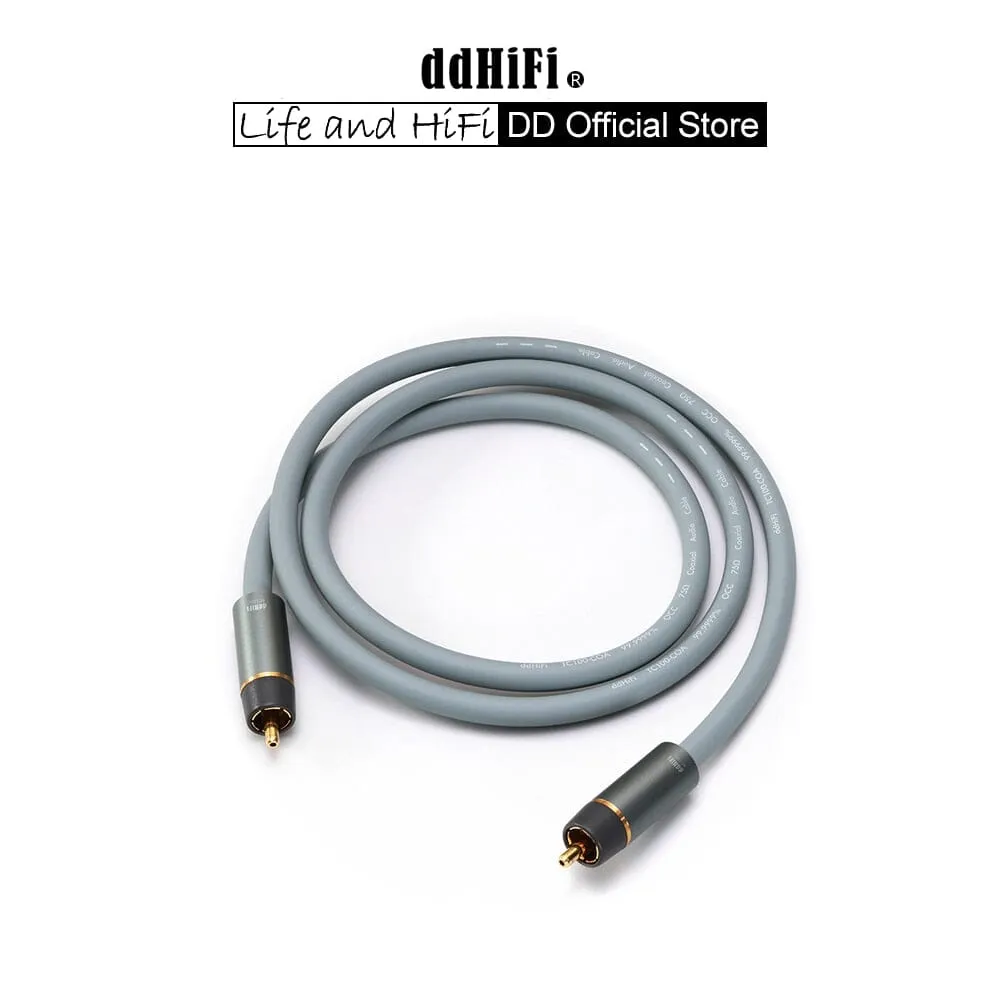 DD ddHiFi TC100S Portable Digital Interface & RC100C RCA OCC Coaxial Cable (Detachable Version of TC100-COA)