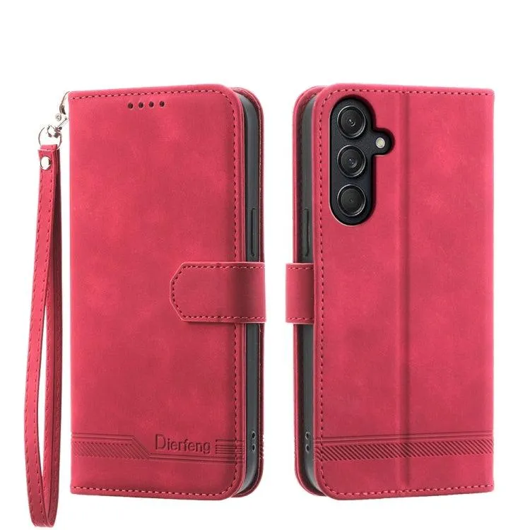 Dierfeng Series 2 TPU & PU Leather Wallet Phone Case for Galaxy S24 5G