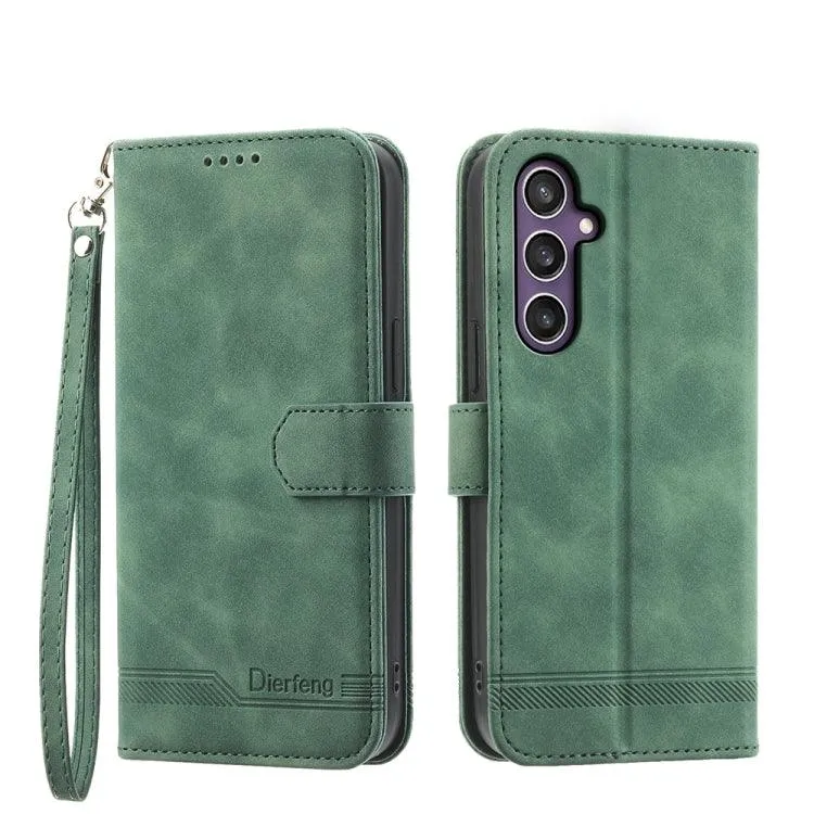 Dierfeng Series 2 TPU & PU Leather Wallet Phone Case for Galaxy S24 5G