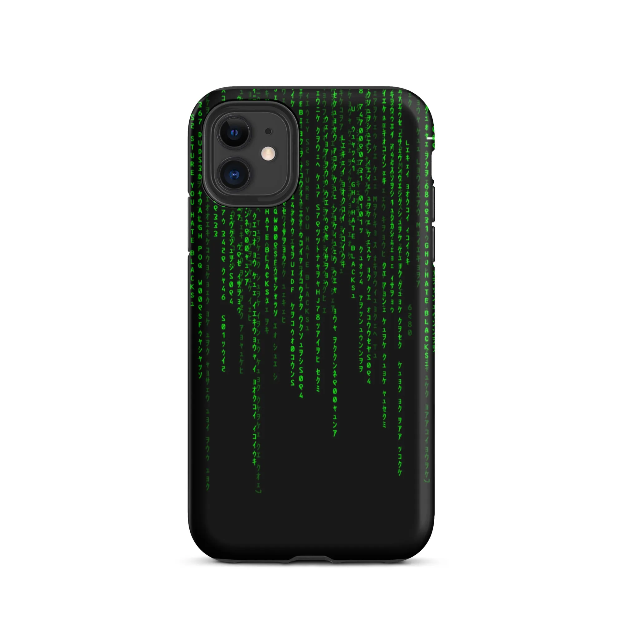 Digital Rain Matrix Tough iPhone case