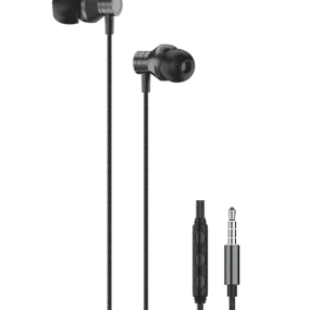 E- root Wired Earphones, Lightweight 3.5mm In-Ear Earbuds Headphones with Noise Isolation, Built-In Microphone, HD Sound Quality and Tangle-Free Cable, Black