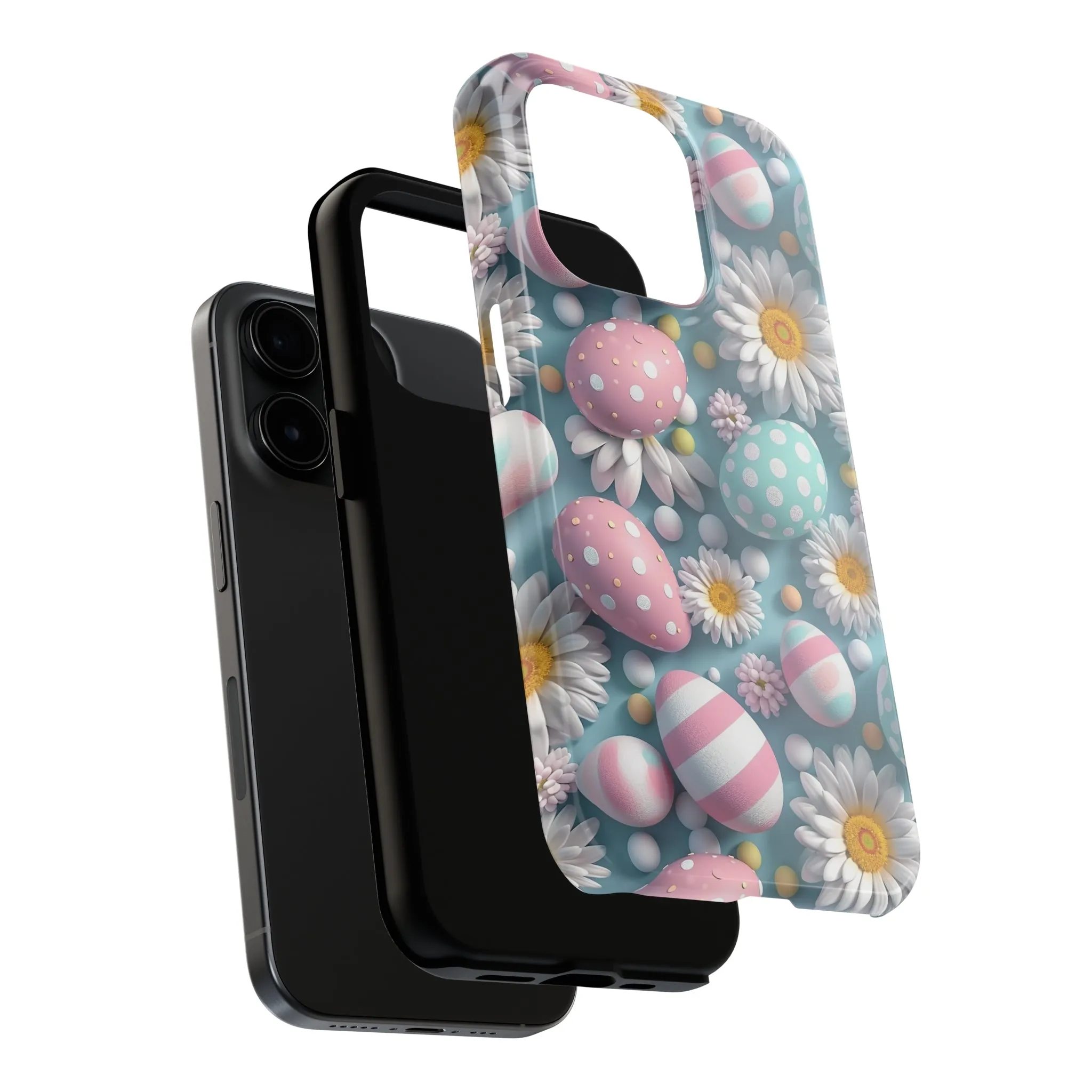 Easter Eggs and Daisies Digital print Design Tough Phone Case compatible with a large variety of iPhone models, Gift, Phone Case