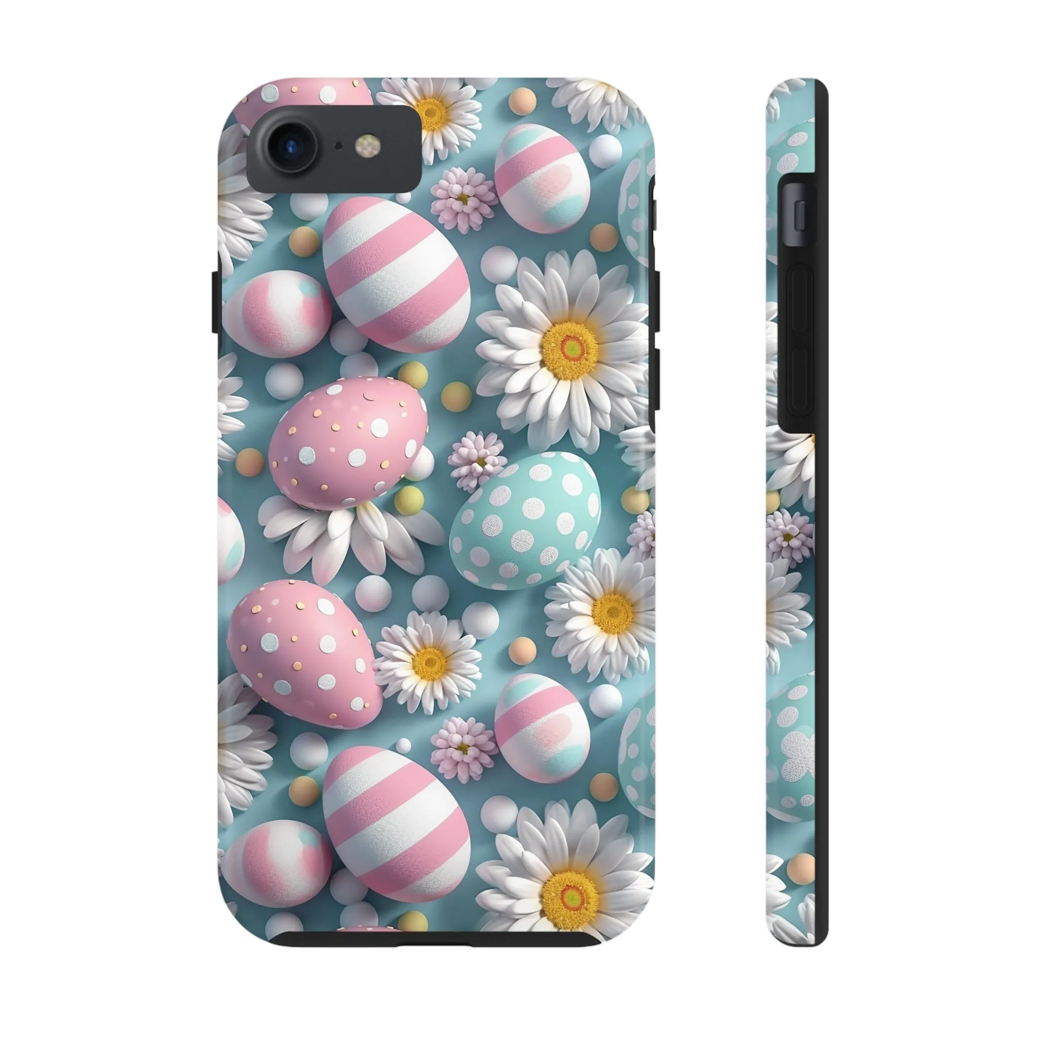 Easter Eggs and Daisies Digital print Design Tough Phone Case compatible with a large variety of iPhone models, Gift, Phone Case