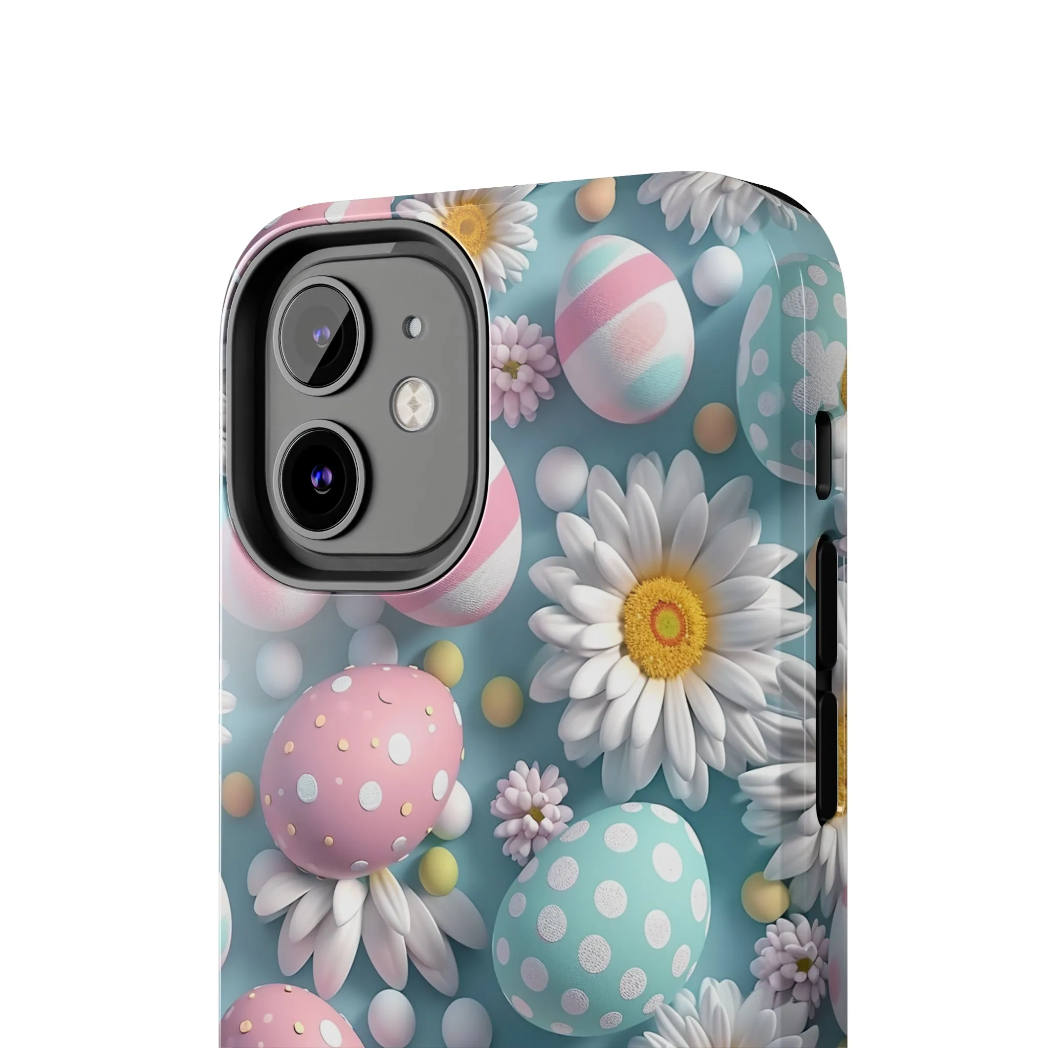 Easter Eggs and Daisies Digital print Design Tough Phone Case compatible with a large variety of iPhone models, Gift, Phone Case