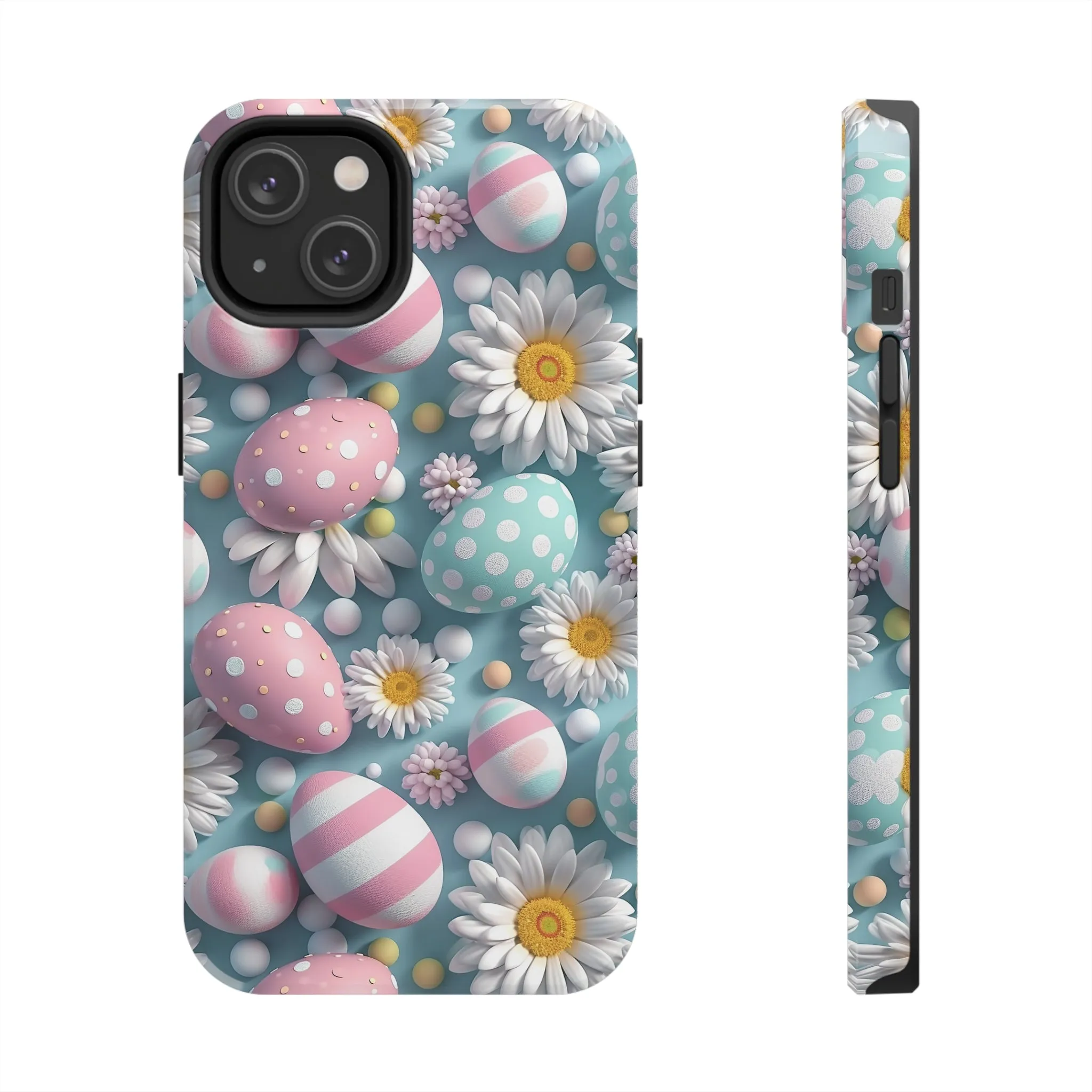 Easter Eggs and Daisies Digital print Design Tough Phone Case compatible with a large variety of iPhone models, Gift, Phone Case