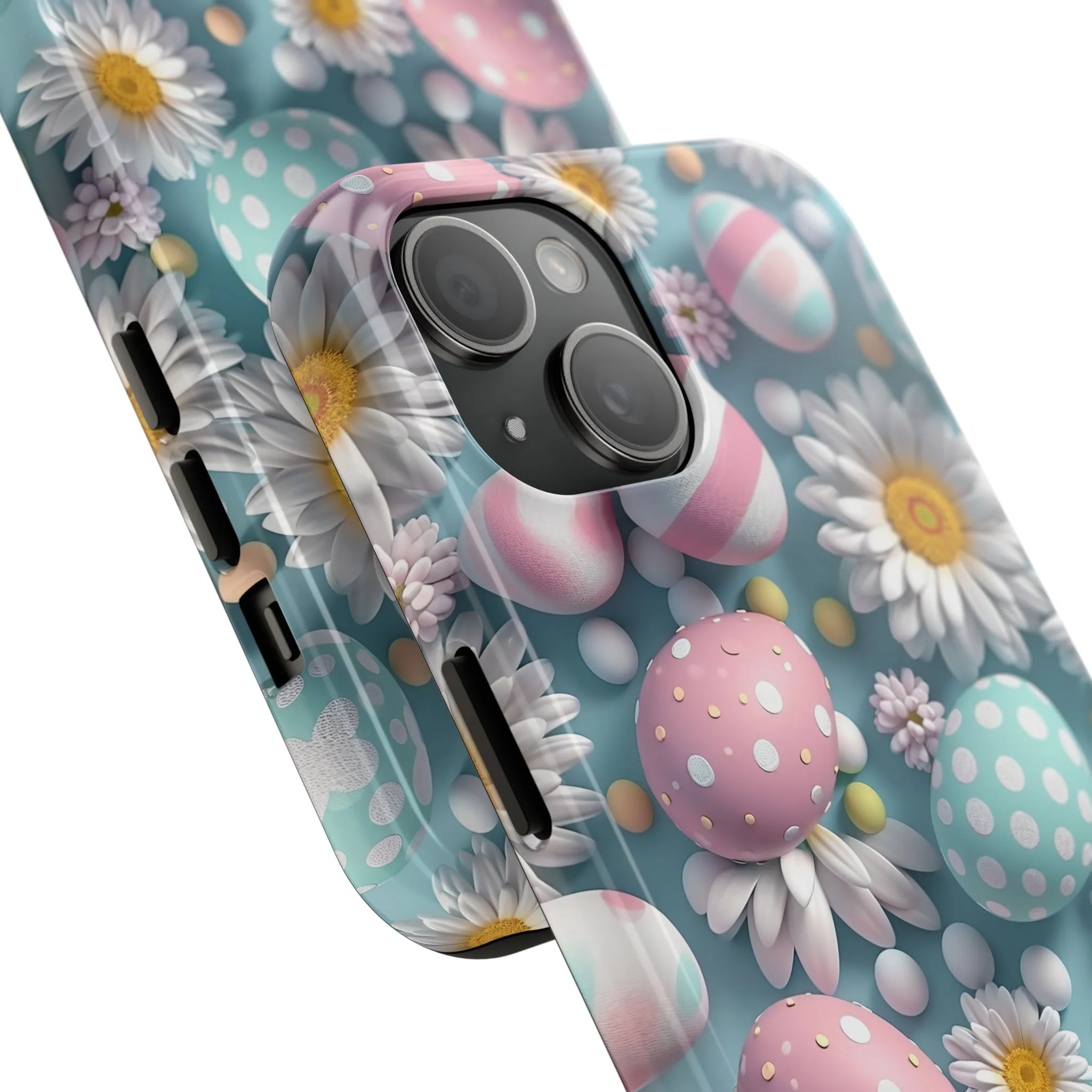 Easter Eggs and Daisies Digital print Design Tough Phone Case compatible with a large variety of iPhone models, Gift, Phone Case