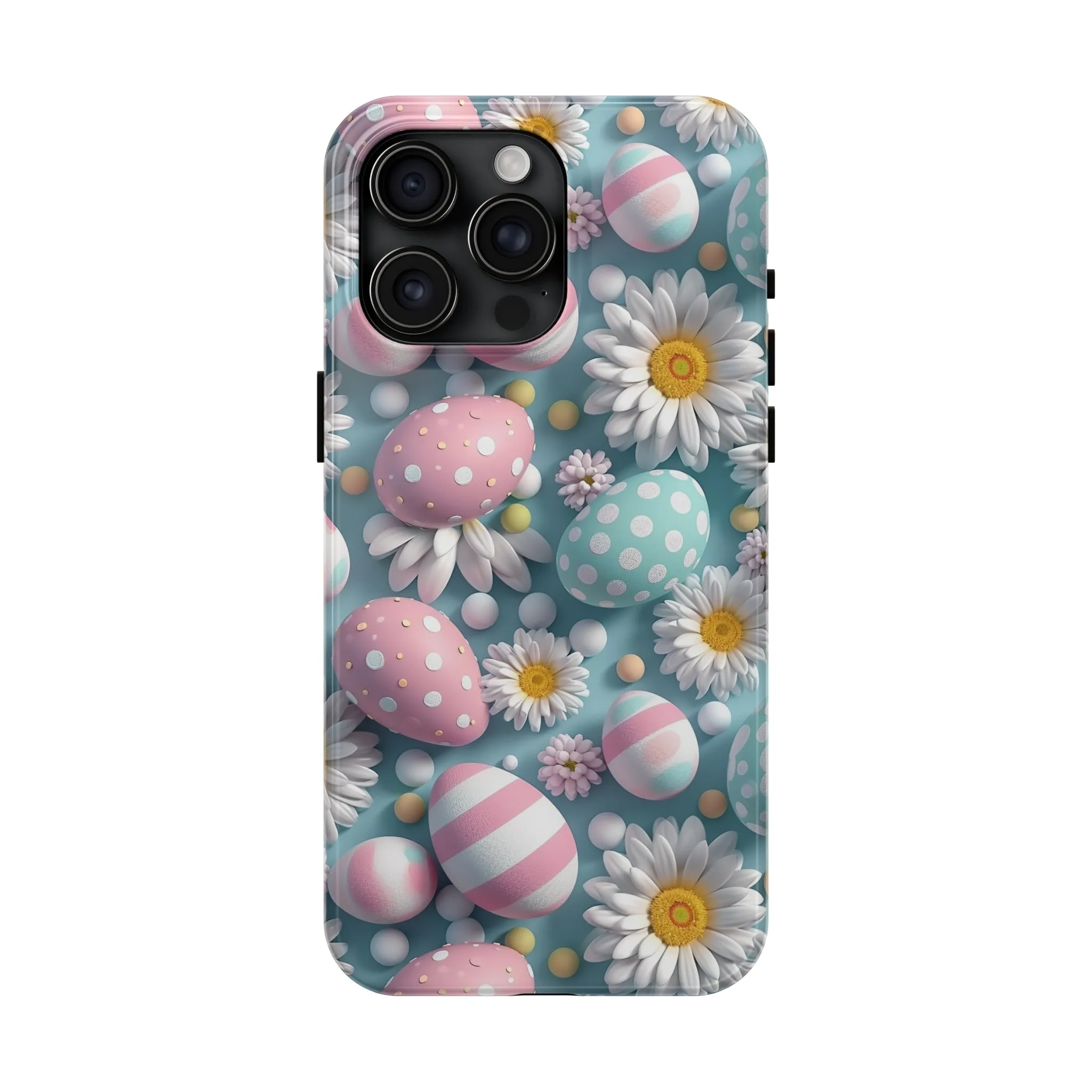 Easter Eggs and Daisies Digital print Design Tough Phone Case compatible with a large variety of iPhone models, Gift, Phone Case