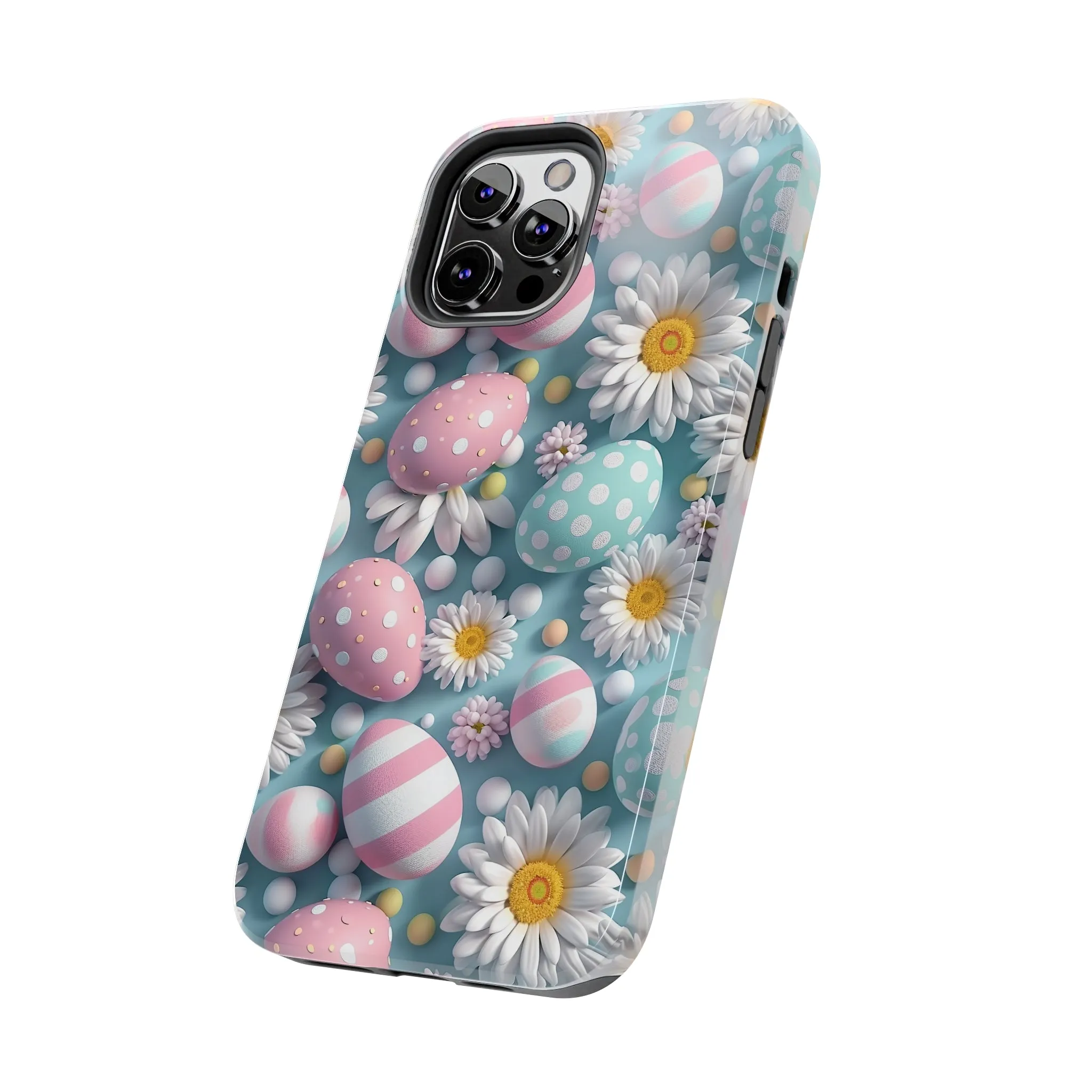 Easter Eggs and Daisies Digital print Design Tough Phone Case compatible with a large variety of iPhone models, Gift, Phone Case