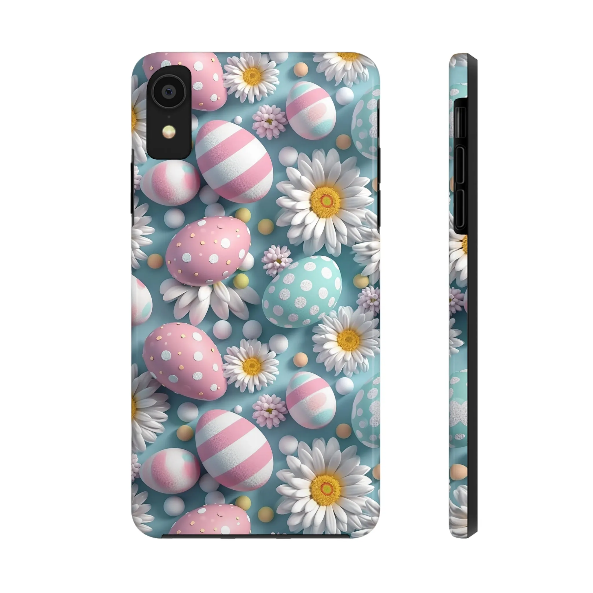 Easter Eggs and Daisies Digital print Design Tough Phone Case compatible with a large variety of iPhone models, Gift, Phone Case