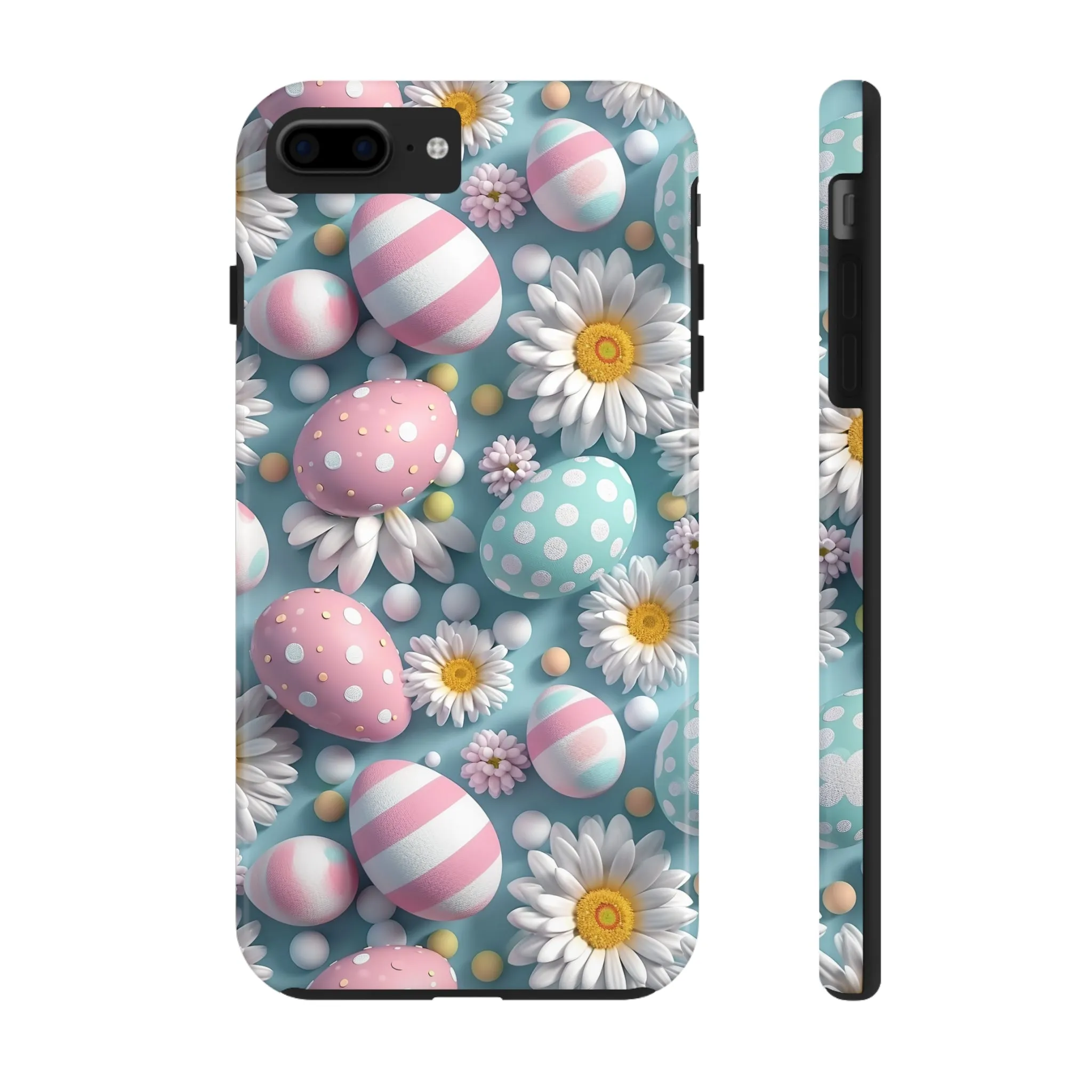 Easter Eggs and Daisies Digital print Design Tough Phone Case compatible with a large variety of iPhone models, Gift, Phone Case