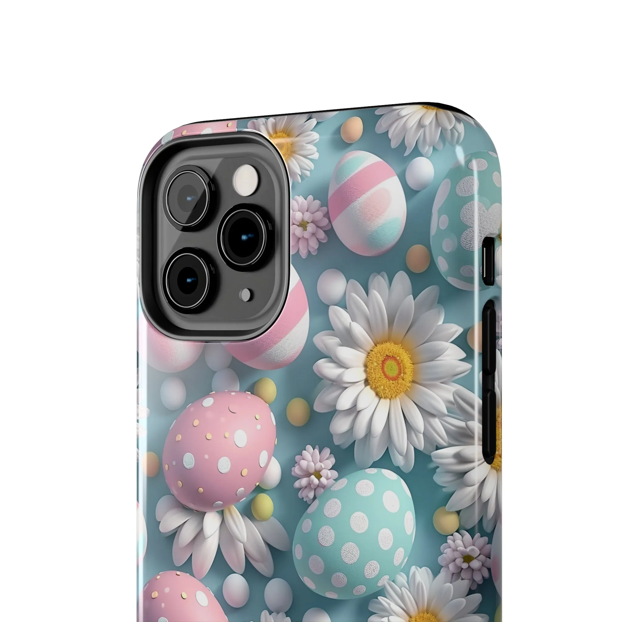 Easter Eggs and Daisies Digital print Design Tough Phone Case compatible with a large variety of iPhone models, Gift, Phone Case