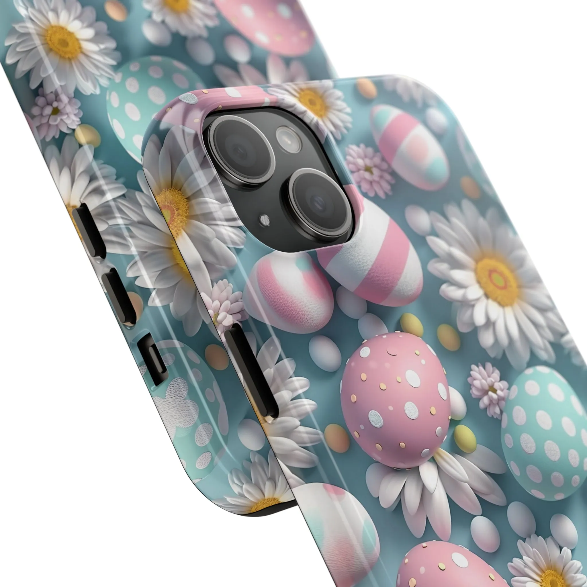 Easter Eggs and Daisies Digital print Design Tough Phone Case compatible with a large variety of iPhone models, Gift, Phone Case