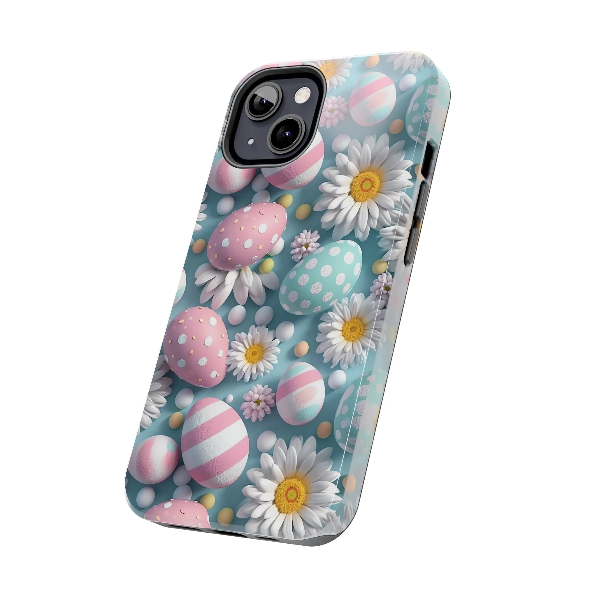 Easter Eggs and Daisies Digital print Design Tough Phone Case compatible with a large variety of iPhone models, Gift, Phone Case