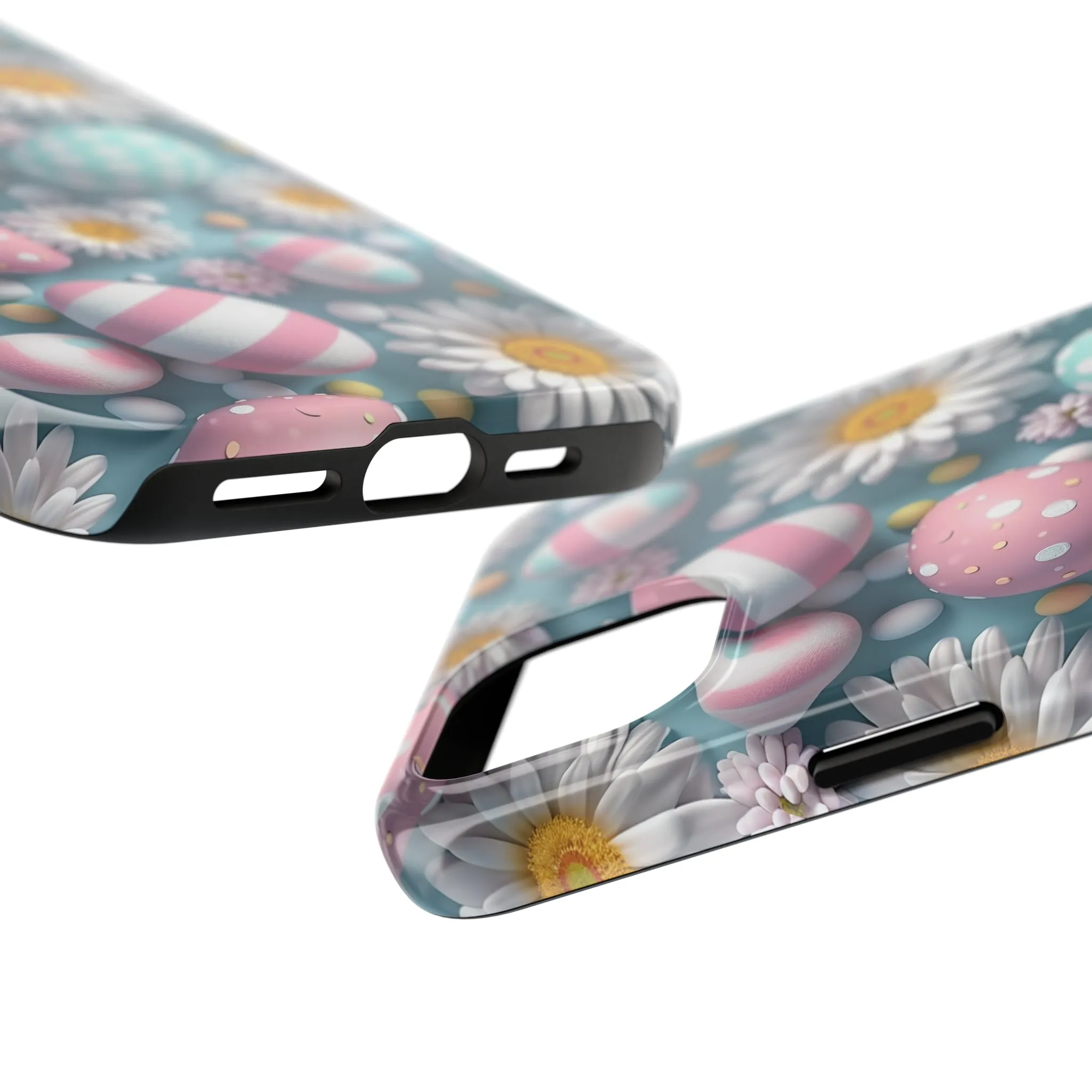 Easter Eggs and Daisies Digital print Design Tough Phone Case compatible with a large variety of iPhone models, Gift, Phone Case