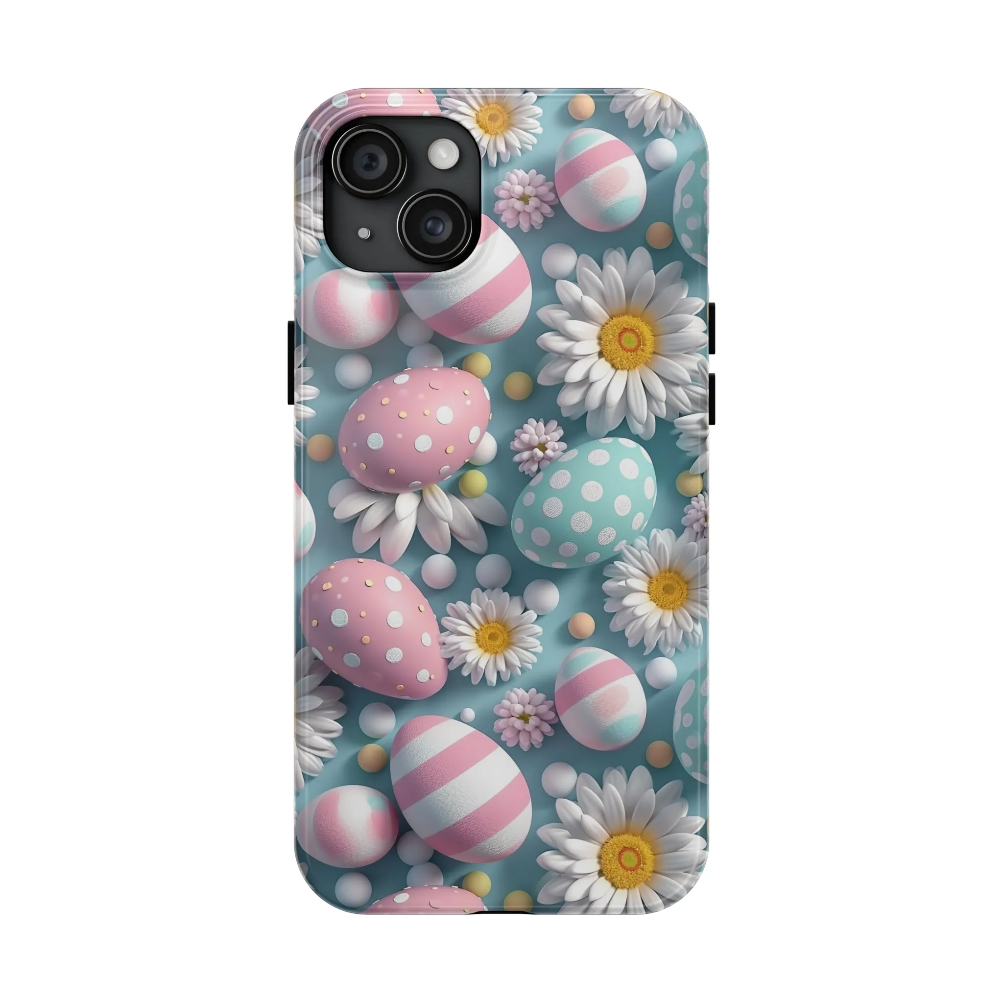 Easter Eggs and Daisies Digital print Design Tough Phone Case compatible with a large variety of iPhone models, Gift, Phone Case