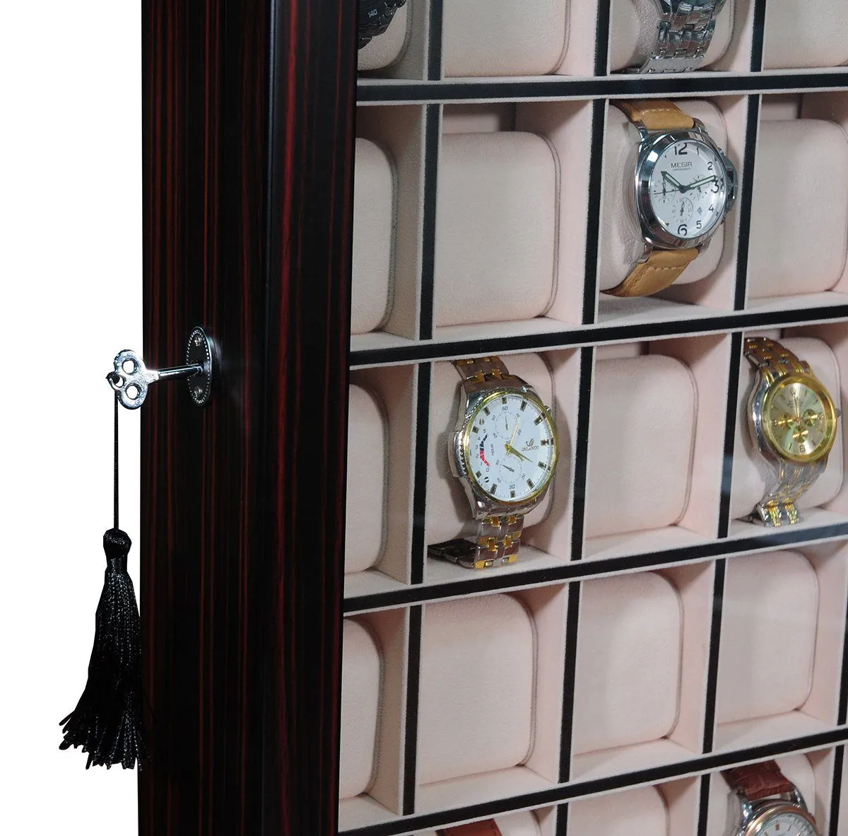 Ebony Wooden Watch Cabinet for 30 watches