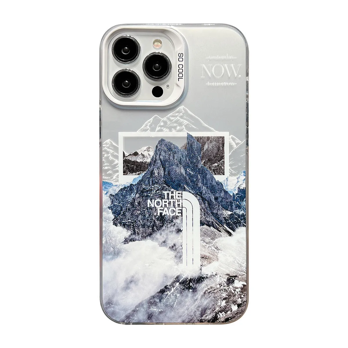 Electroplating Letters Snow Mountain Phone Case For iPhone