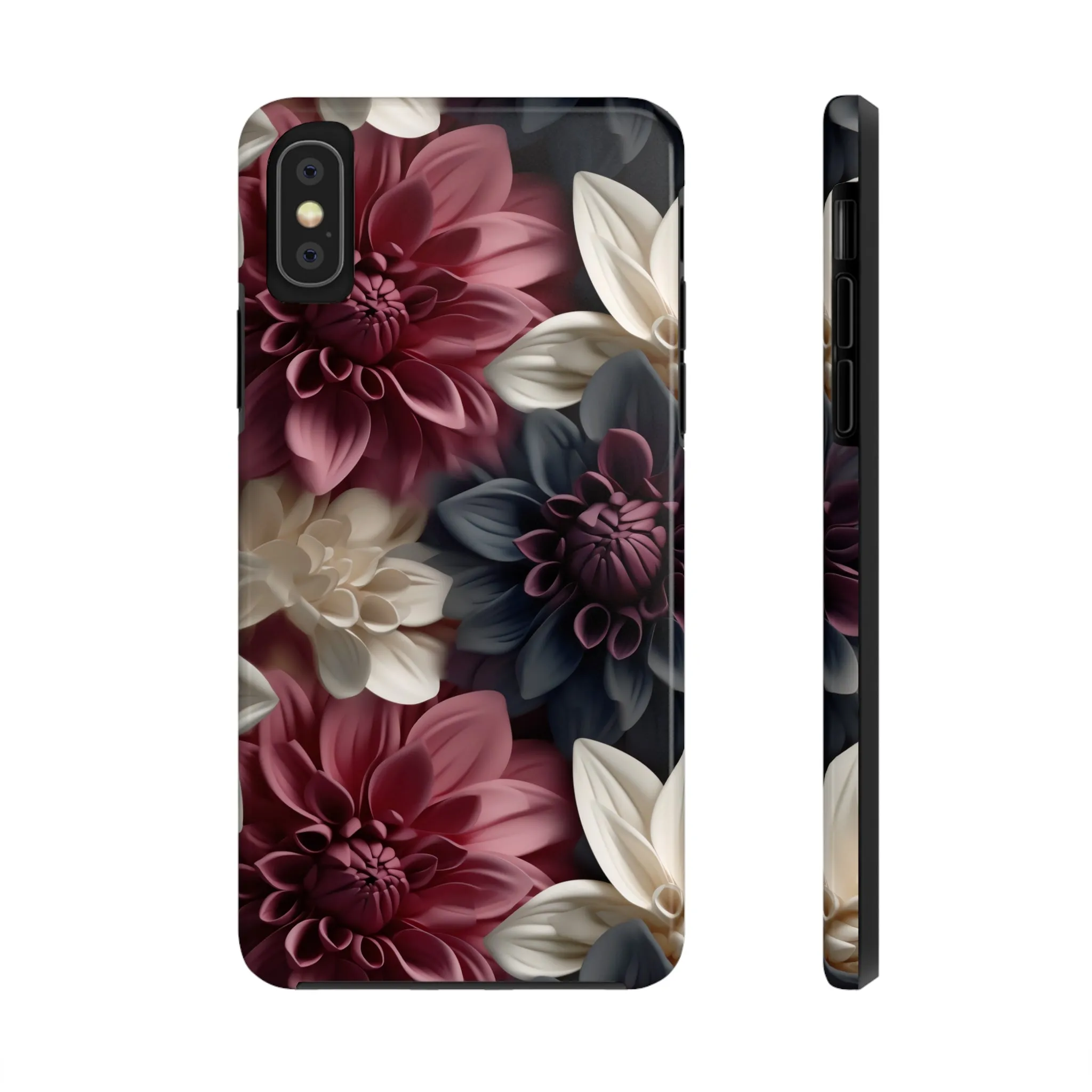 Elegant Dahlias design Tough Phone Case compatible with a large variety of iPhone models, Birthday Gift, Phone Case