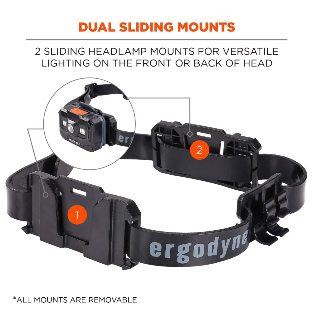 Ergodyne 60291 #8979 Black Headband Light Mount with Silicone Strap