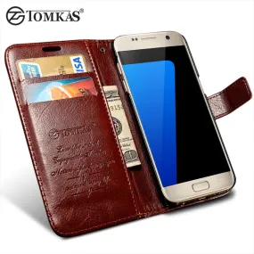 Flip Leather Case For Samsung Galaxy S7 G9300 Wallet Phone Bag Cover For Samsung Galaxy S7 Edge Cases With Card Holders TOMKAS