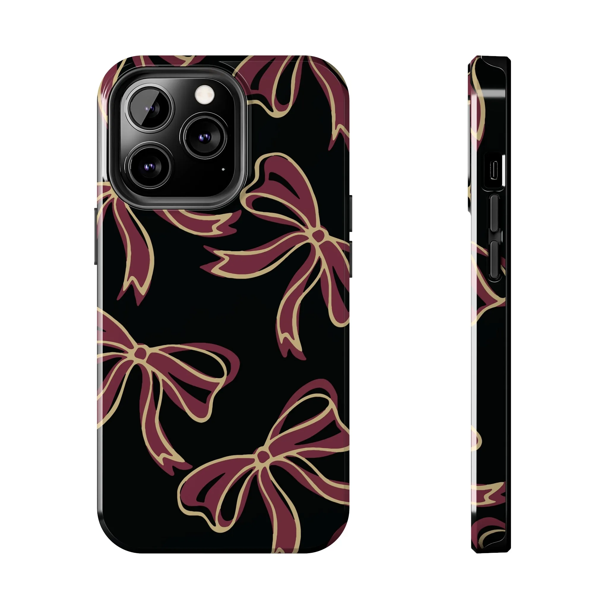 Florida State Black Phone Case with Garnet & Gold Bows