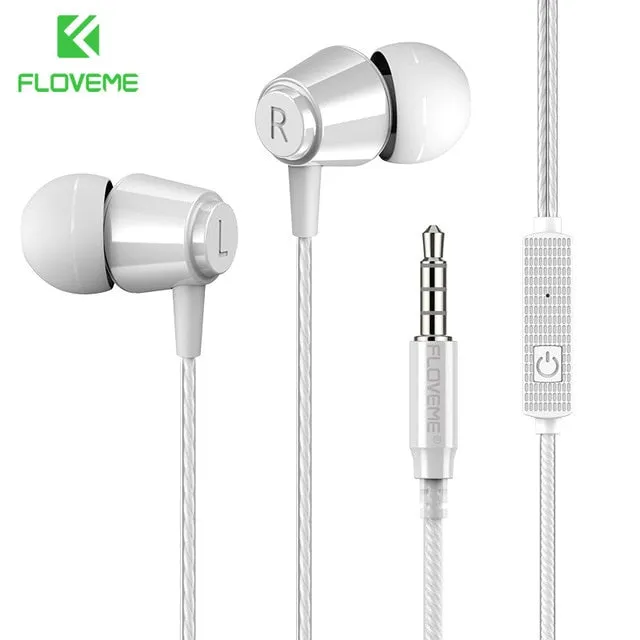 FLOVEME In-Ear Earphone For iPhone HIFI Stereo Wired Earbuds For Xiaomi Earphones For Computer Bass 3.5mm 1.2M With Microphone