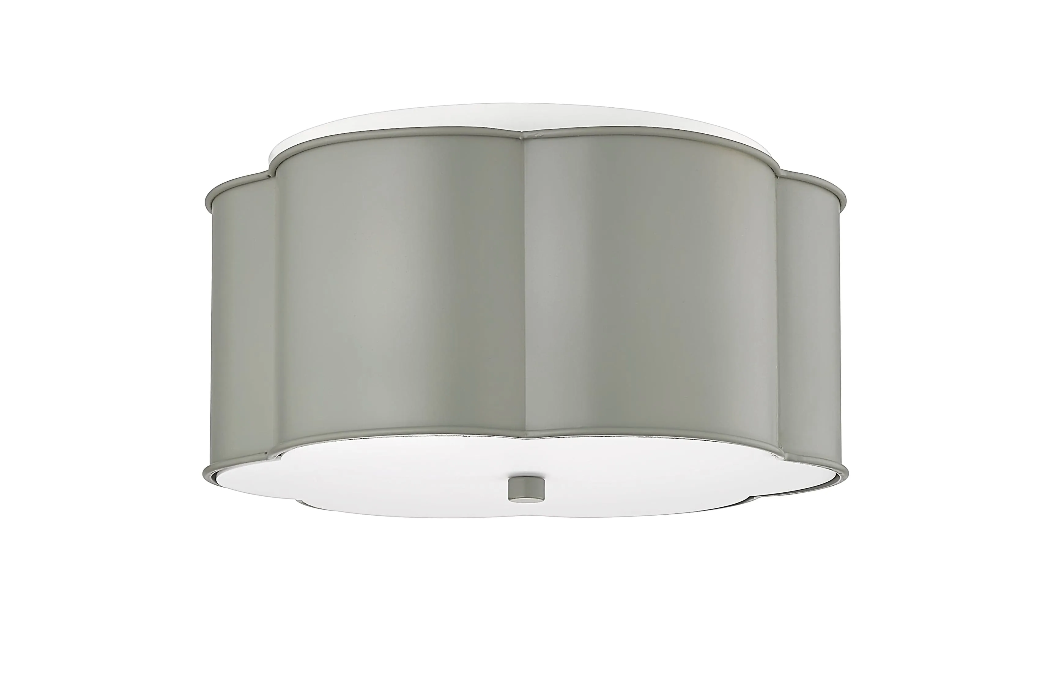 Flush Mount Fixture - Cement Gray - Frosted Lens - 14in. Diameter - E26 Medium Base