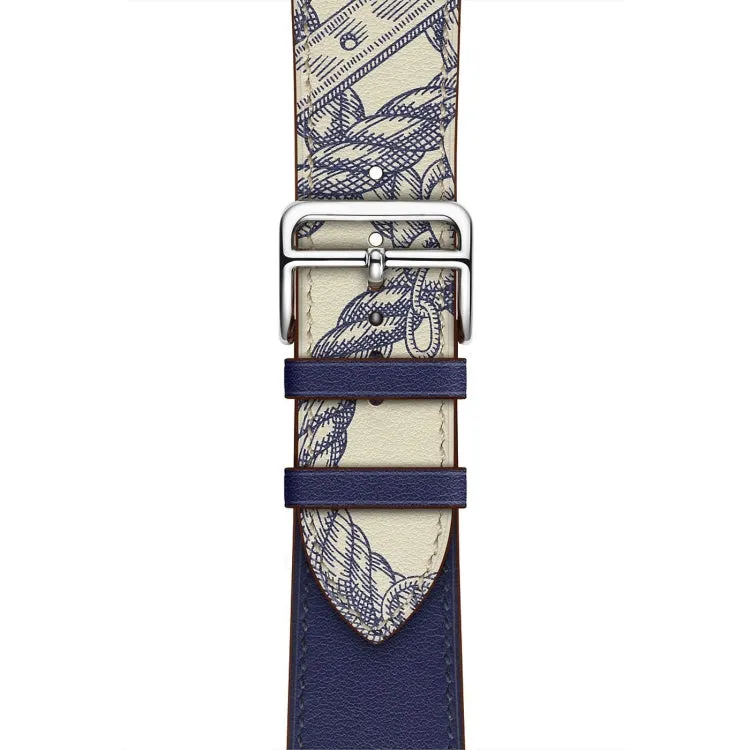 For Apple Watch 3 / 2 / 1 Generation 42mm Universal Silk Screen Psingle-ring Watch Band(Blue)