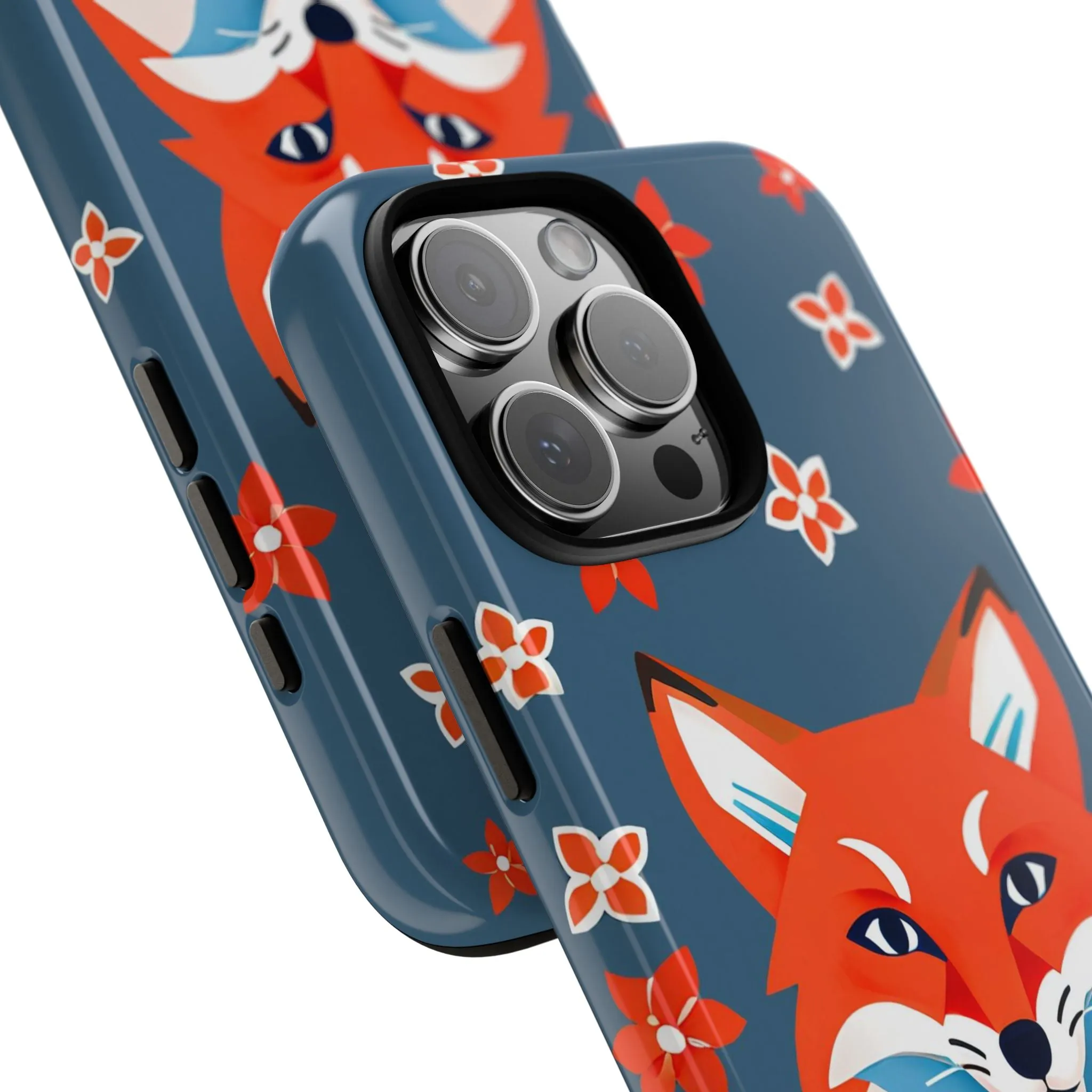 Fox with Flowers, Cell Phone Case - Apple, Samsung or Google Pixel