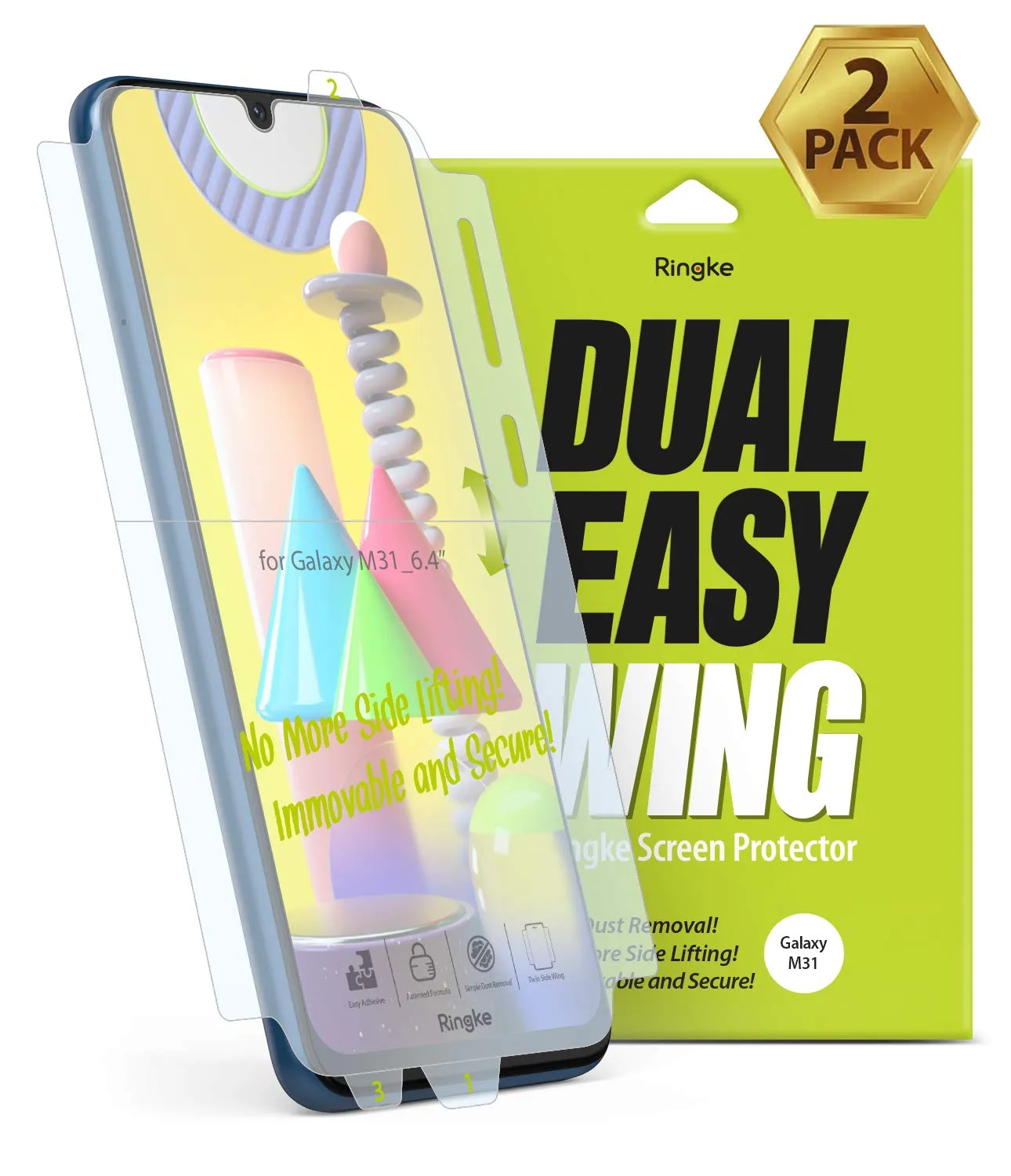 Galaxy M31 / M30S / F41 Screen Protector Film | Dual Easy Wing - 2 Pack