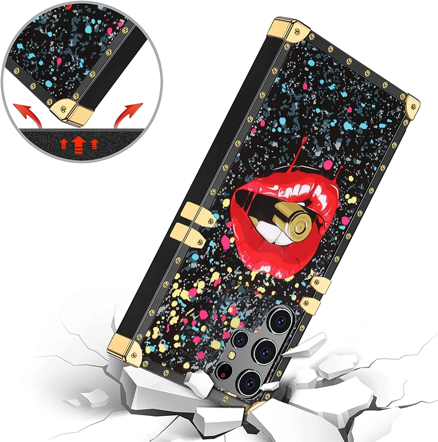 Galaxy S22 Ultra Lip Shockproof Protective Heavy Duty Case for Girls