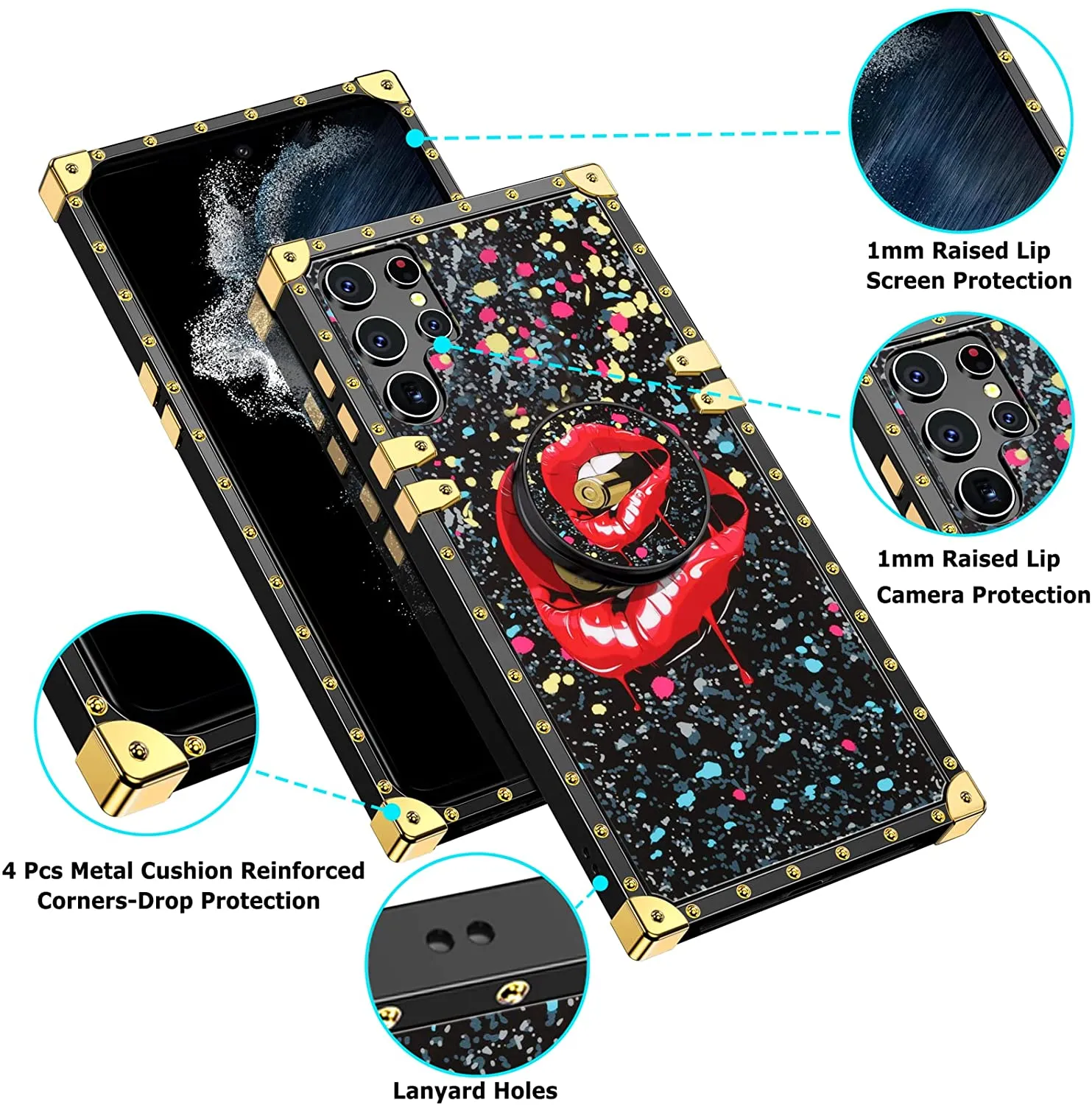 Galaxy S22 Ultra Lip Shockproof Protective Heavy Duty Case for Girls