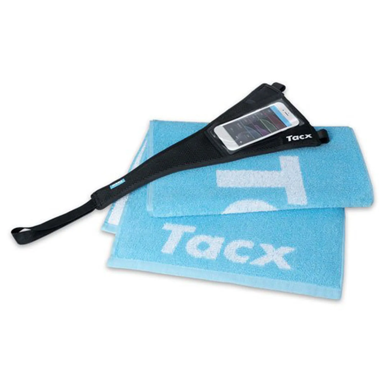 Garmin TacX Sweat Set, Sweat Cover for Smartphone and TacX Towel, Blue