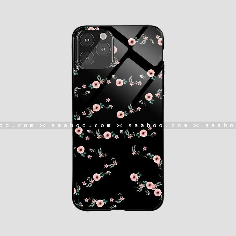 Glossy Protective Case With Little Peach Flower