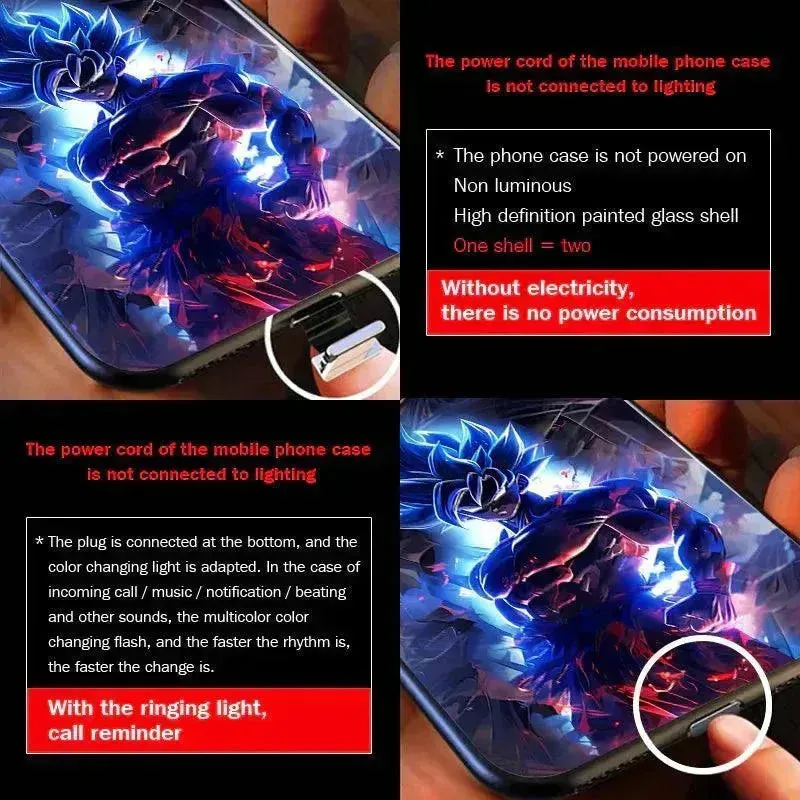 Glowing Dragon Ball Z Voice Controlled Smart LED Cover (For iPhone)