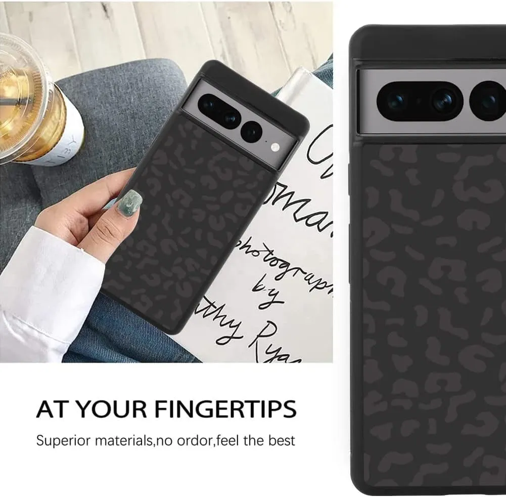 Google Pixel 7 Pro Case Black Leopard Cheetah Print Pattern Cover Cute Case