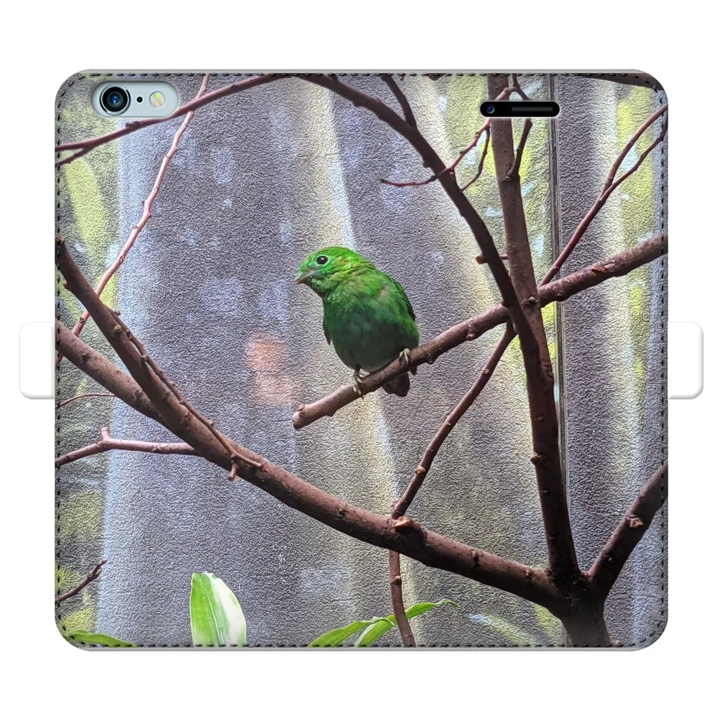 Green Bird Fully Printed Wallet Cases