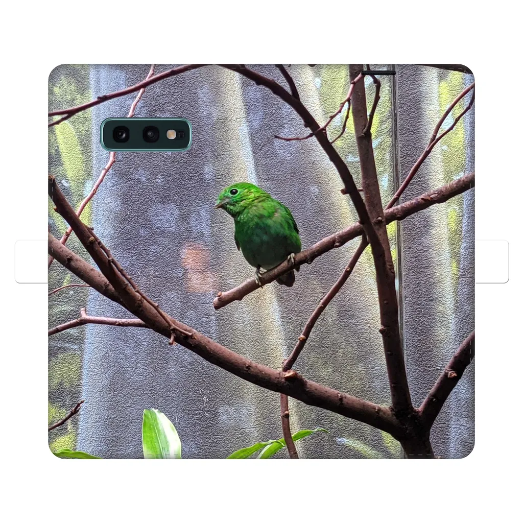 Green Bird Fully Printed Wallet Cases