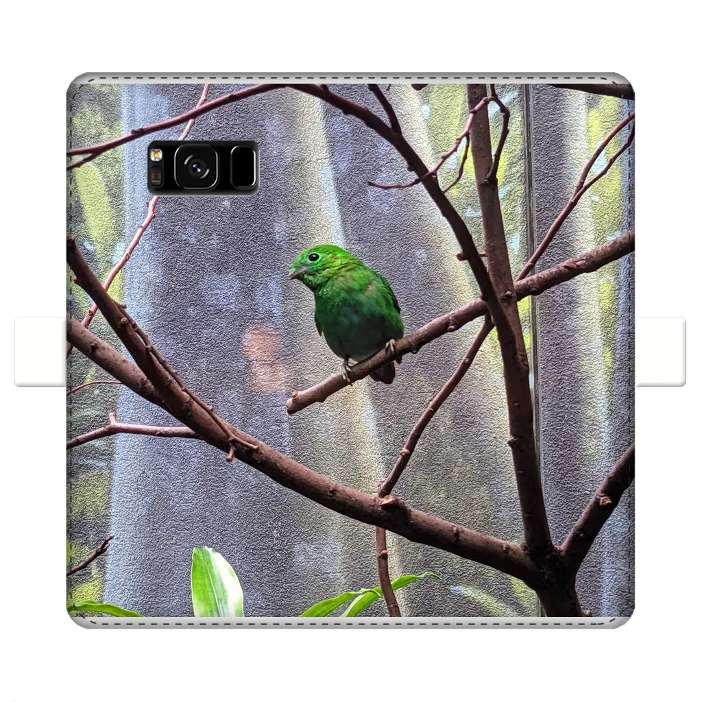 Green Bird Fully Printed Wallet Cases